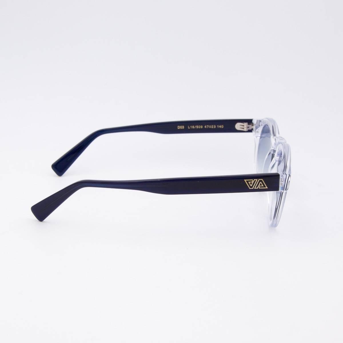 Lunettes de soleil rondes AA transparent bleu azzuro