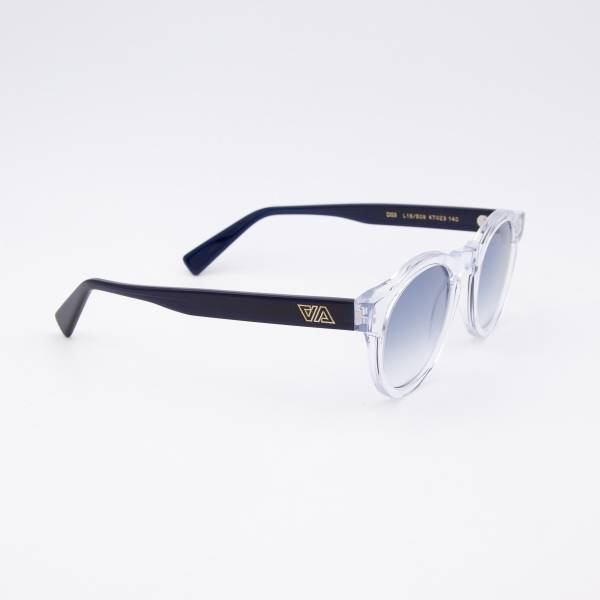 Lunettes de soleil rondes AA transparent bleu azzuro