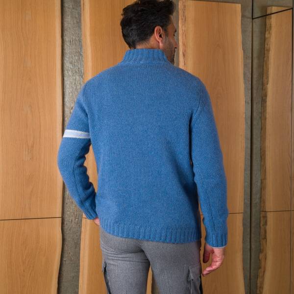 Pull zippé Skieur en cachemire jeans