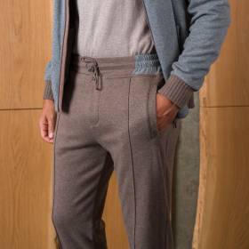 Ensemble jersey en coton et cashmere gris capuccino capuccino
