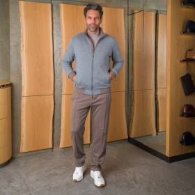 Ensemble jersey en coton et cashmere gris capuccino capuccino