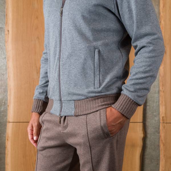 Ensemble jersey en coton et cashmere gris capuccino capuccino