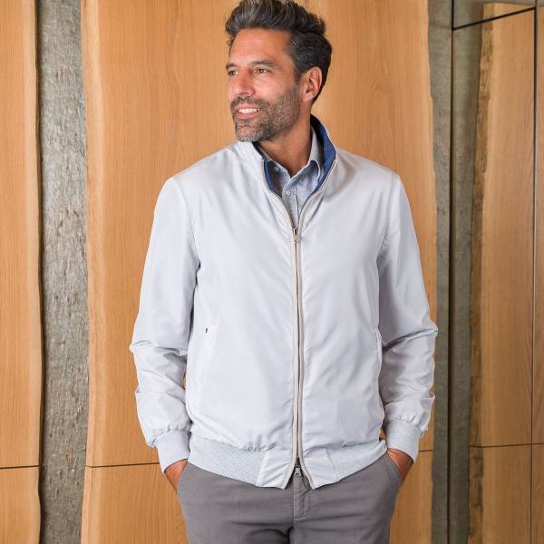Blouson réversible en nylon cloud bleu marbre