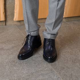 Pantalon à pinces tissu laine/cashmere gris