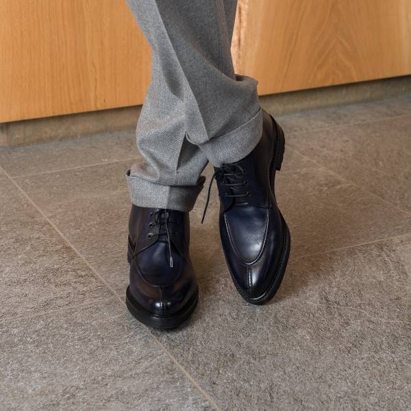 Pantalon à pinces tissu laine/cashmere gris