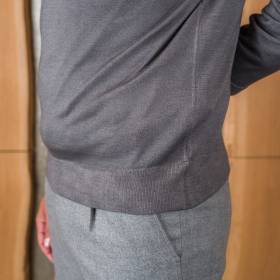 Pull col V Tinto Capo brun
