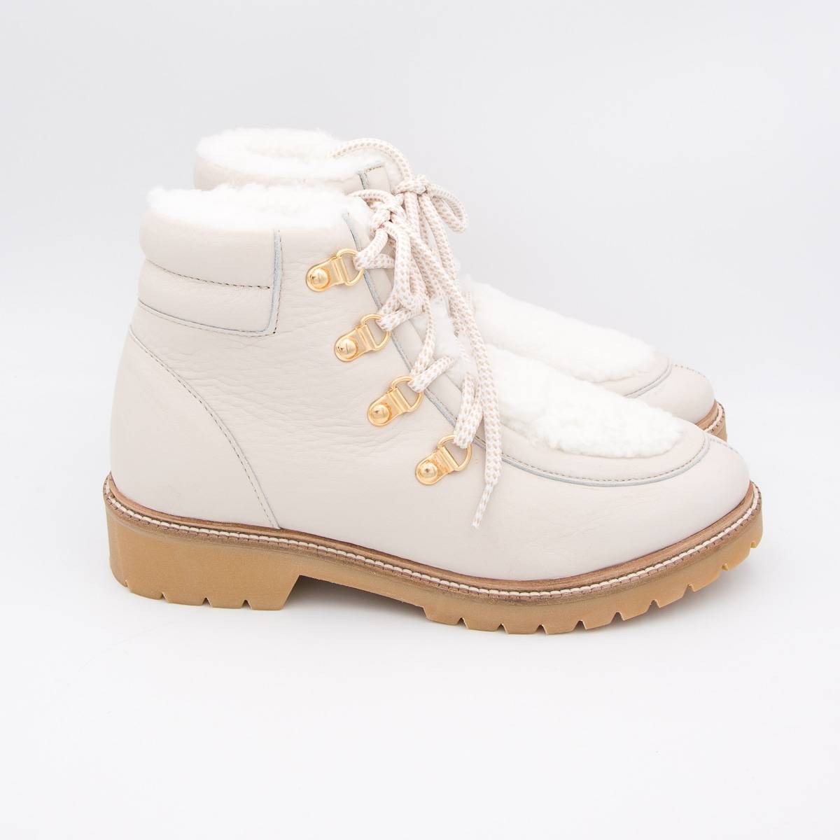 Bottines montantes mouton écru écru .