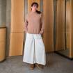 Jupe culotte en velours milleraies neige