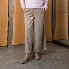 Jupe culotte en velours milleraies beige