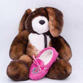 Chaussons mouton enfants rose