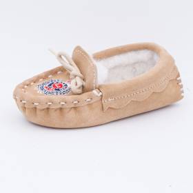 Chaussons mouton enfants sable