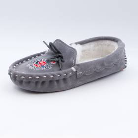 Chaussons mouton brodés AAllard Megève marbre