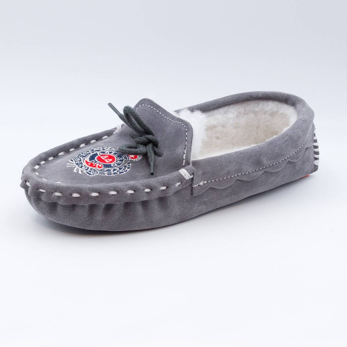 Chaussons mouton brodés AAllard Megève marbre