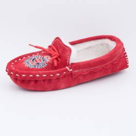 Chaussons mouton brodés AAllard Megève ferrari
