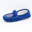 Chaussons mouton brodés AAllard Megève bleu roi