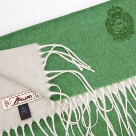 Echarpe bicolore en soie et cashmere sauge perle .