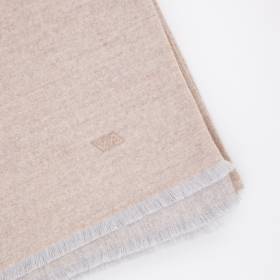 Echarpe en laine réversible beige light grey .