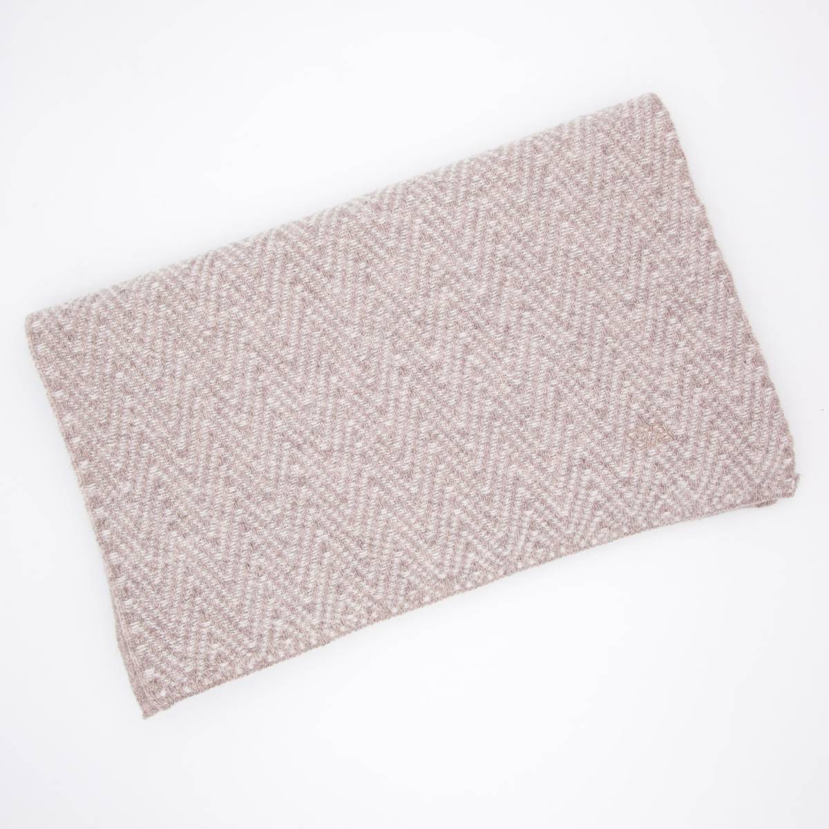 Echarpe chevrons en cashmere grège neige .