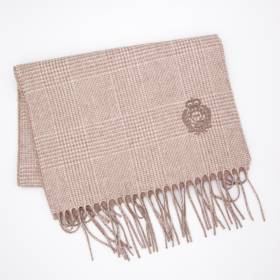 Echarpe réversible en soie et cashmere taupe beige .