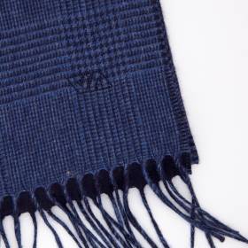 Echarpe réversible en soie et cashmere navy jeans