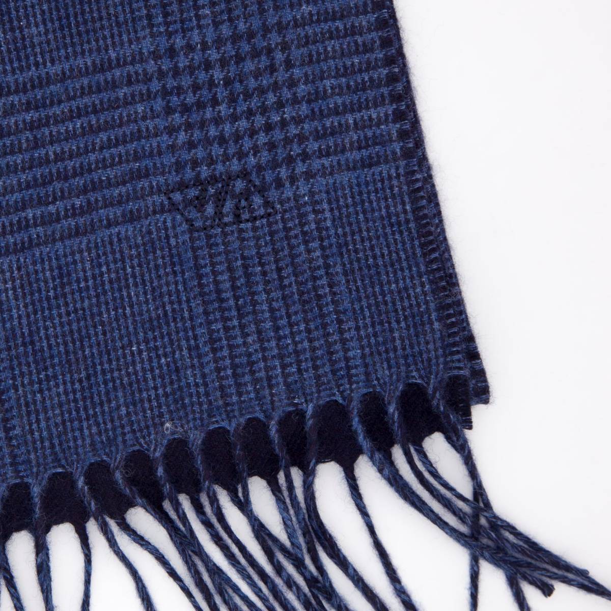 Echarpe réversible en soie et cashmere navy jeans