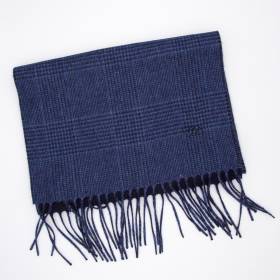 Echarpe réversible en soie et cashmere navy jeans