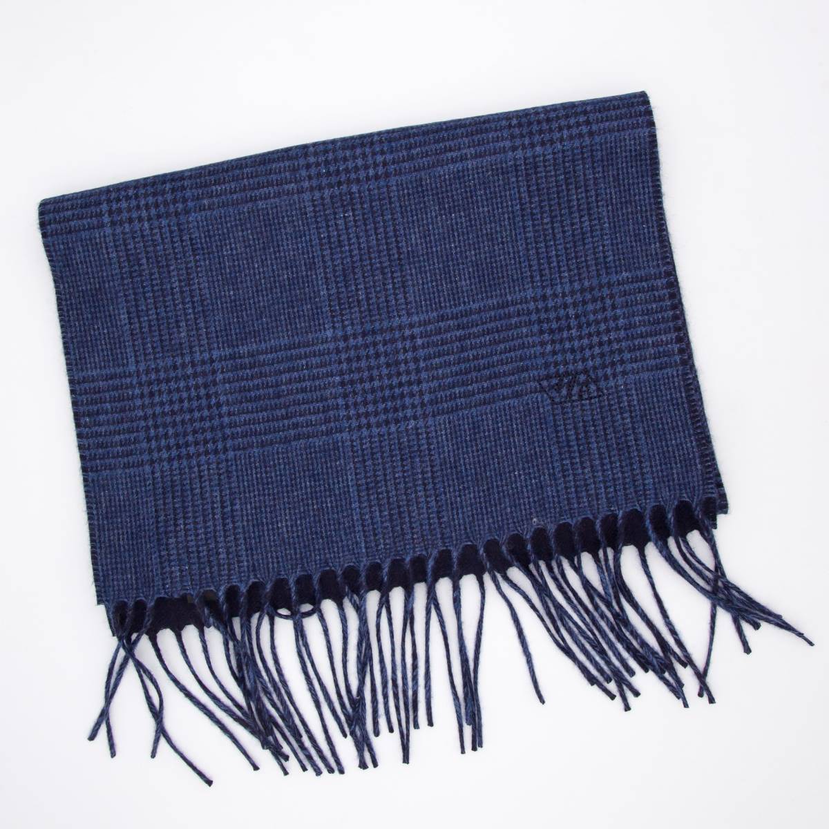 Echarpe réversible en soie et cashmere navy jeans