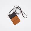 Pochette de téléphone en cuir noir noisette noisette