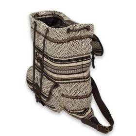 Sac à dos motifs indiens brun beige .
