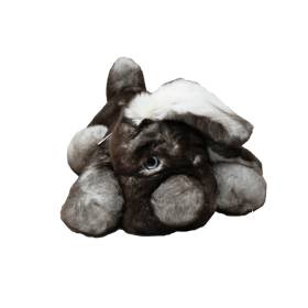 Peluche chien dormeur en orylag gris . .