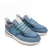 Sneakers bimatière ciel jeans .