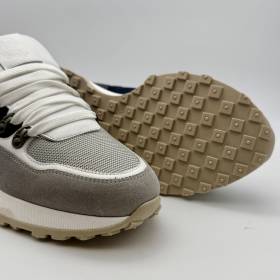 Sneakers bimatière en cerf marine blanc .
