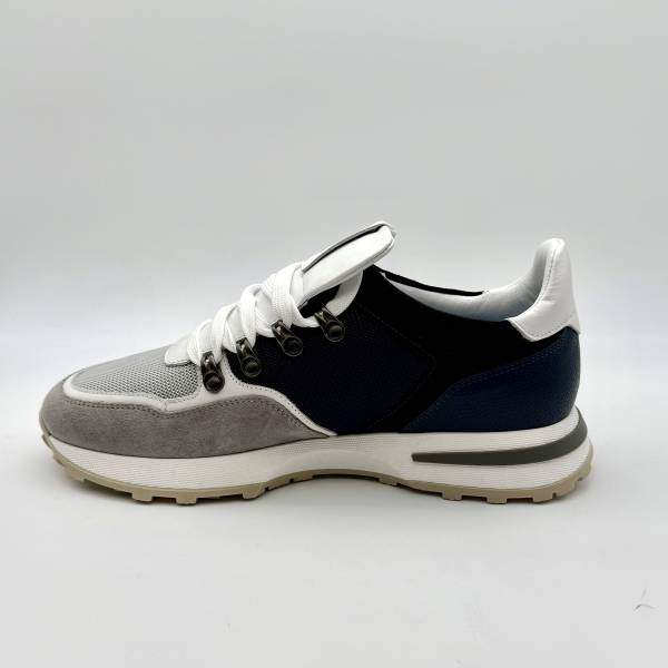 Sneakers bimatière en cerf marine blanc .