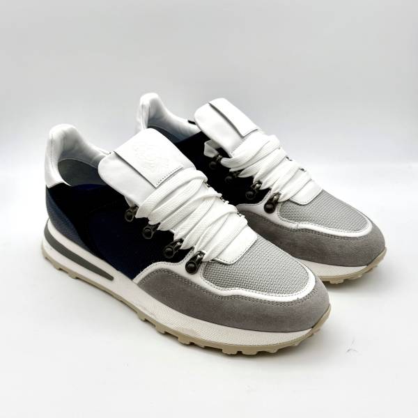 Sneakers bimatière en cerf marine blanc .