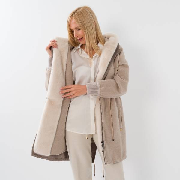Twin coat int vison sable écru