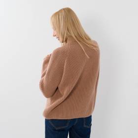 Pull cachemire maille anglaise cannelle