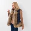 Gilet sans manche mouton jeans naturel