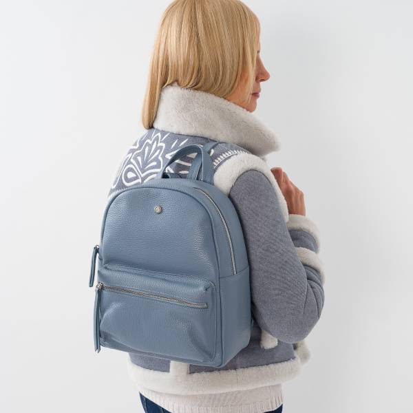 Sac à dos en cuir grainé jeans jeans