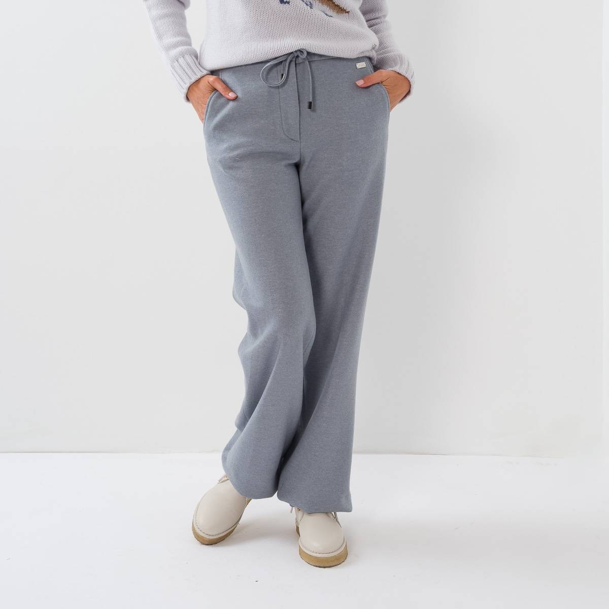 Pantalon large en cashmere denim