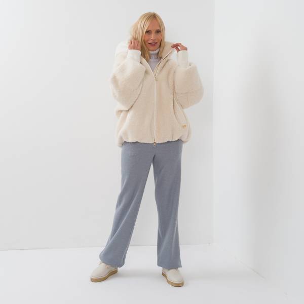 Pantalon large en cashmere denim