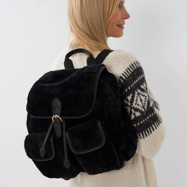 Sac à dos en mouton noir