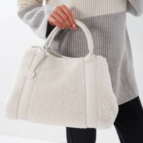 Sac cabas en mouton grand modèle bianco . .