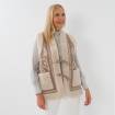 Gilet sans manche brodé mouton beige écru