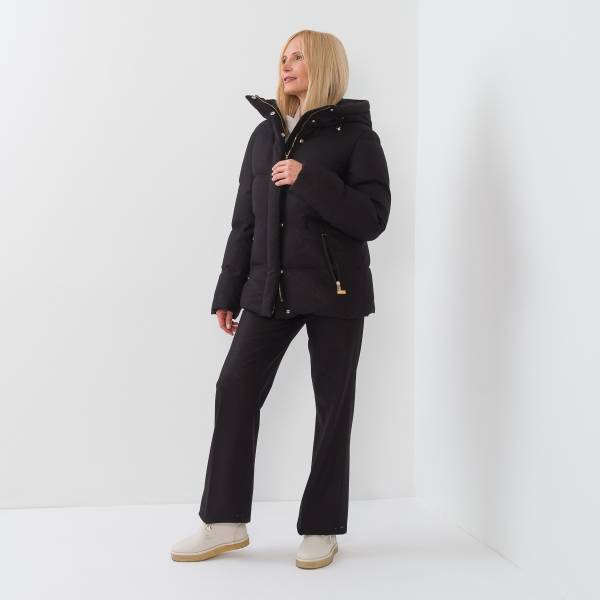 Parka duvet mi longue noir or