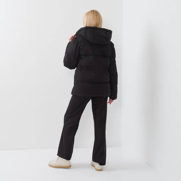 Parka duvet mi longue noir or