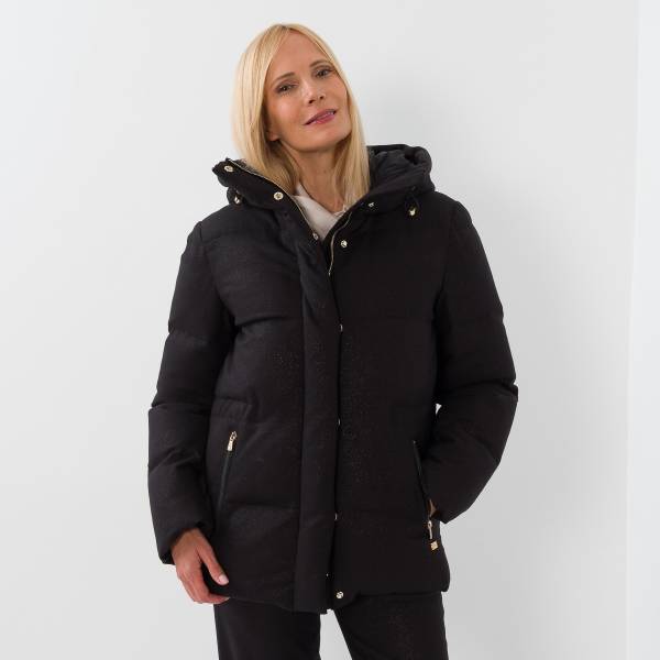 Parka duvet mi longue noir or