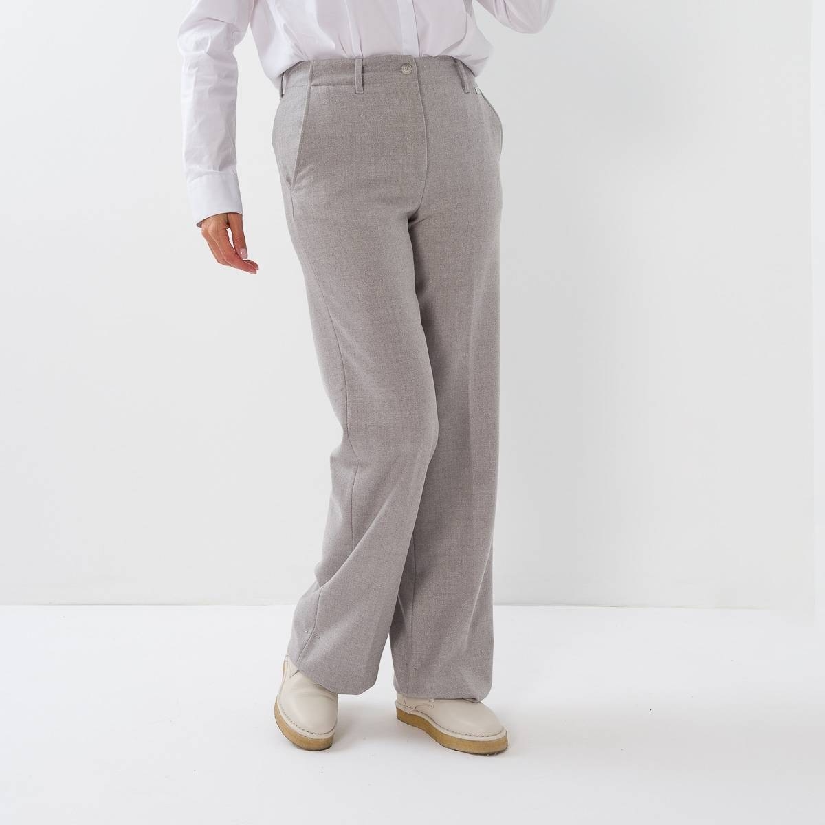 Pantalon large gris argent