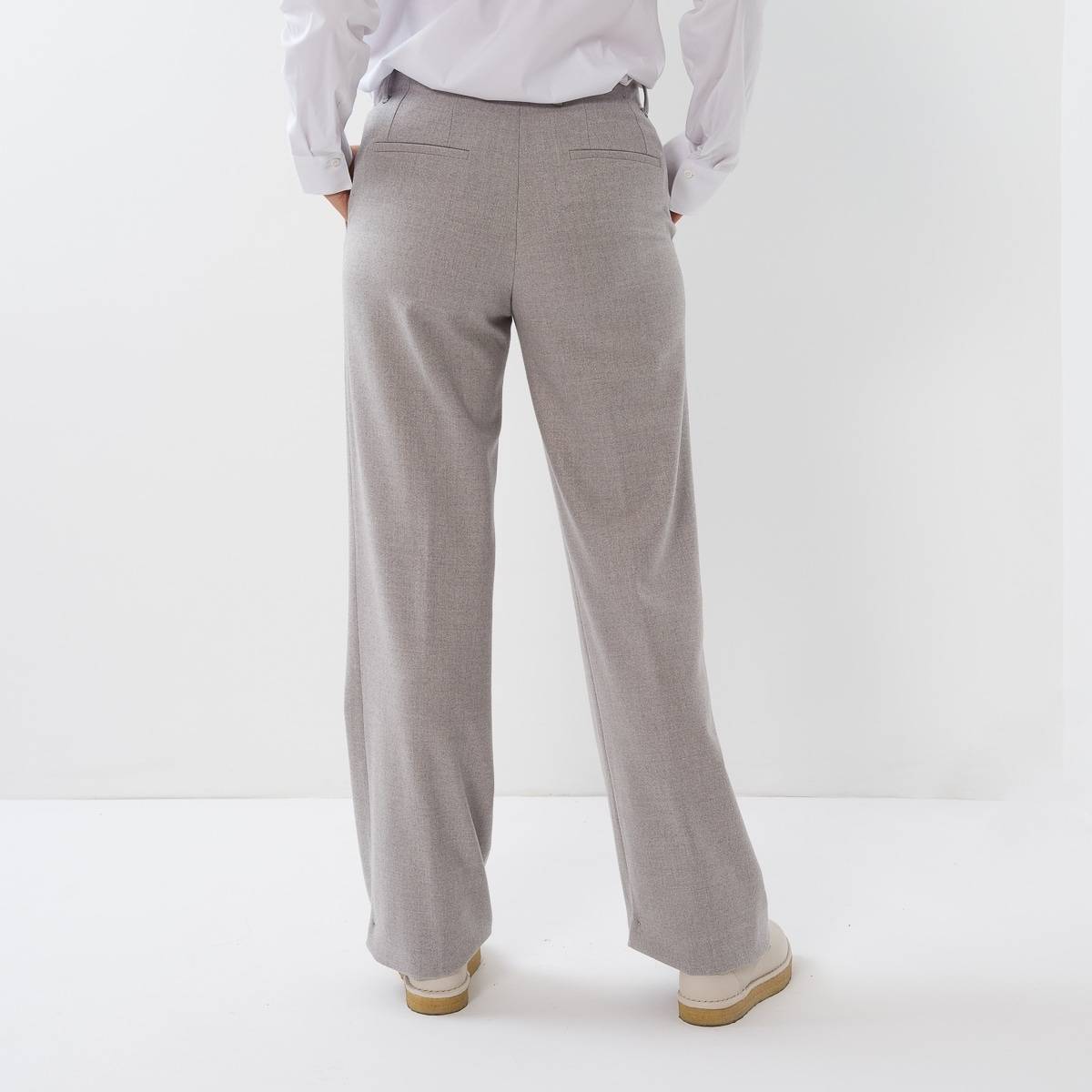 Pantalon large gris argent