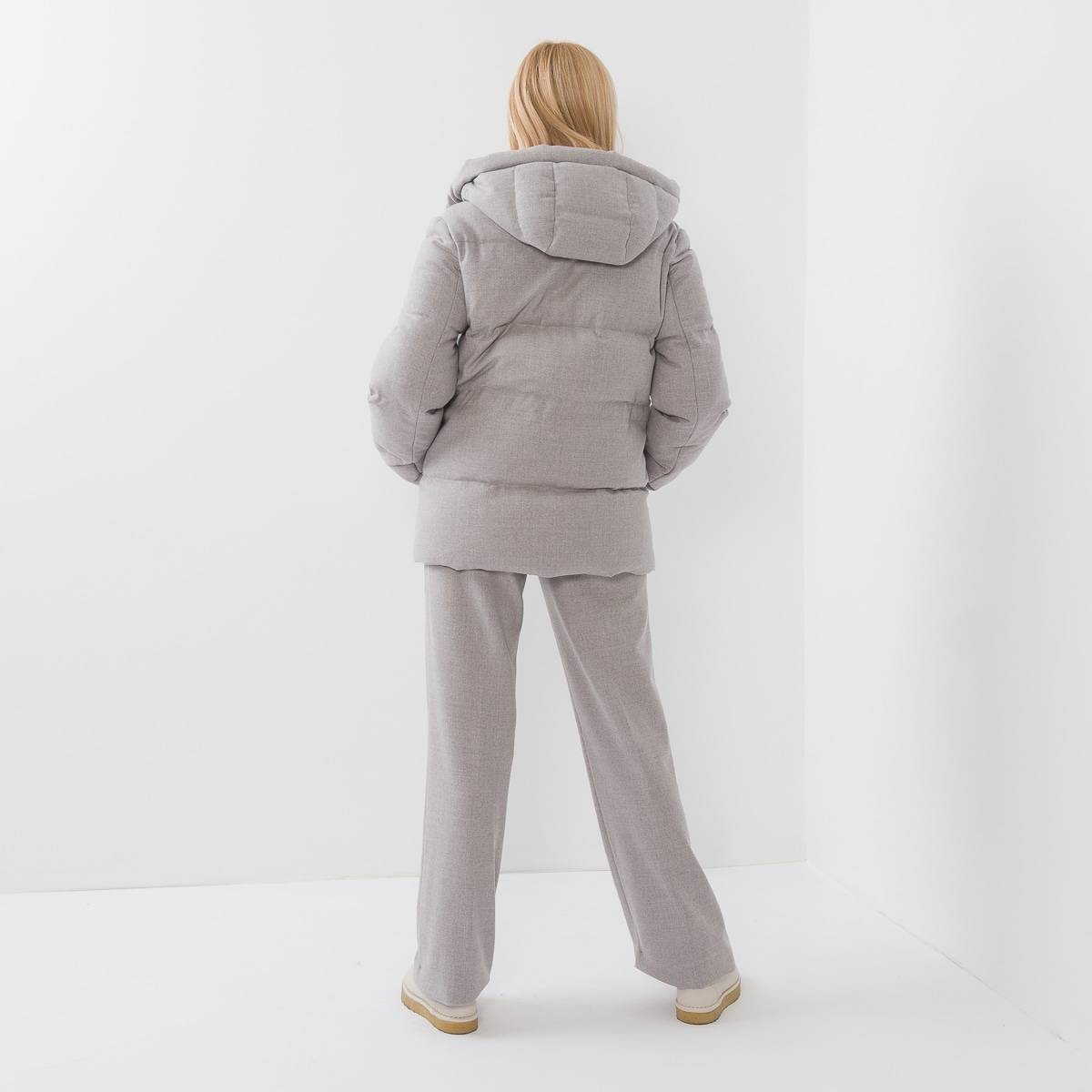 Pantalon large gris argent