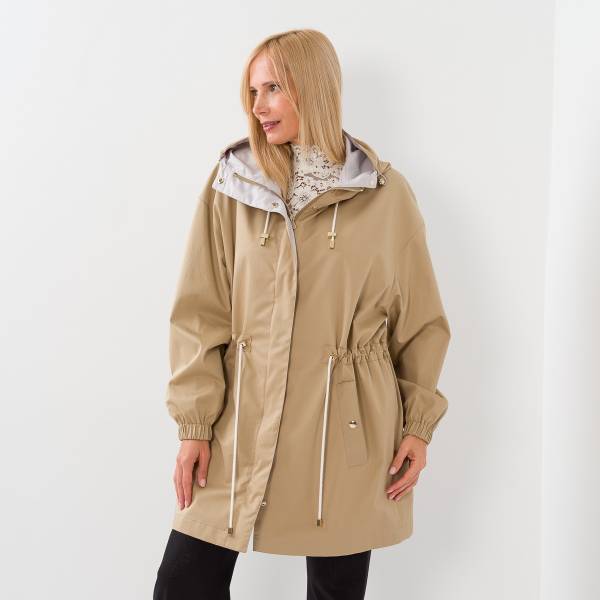 Veste imperméable oversize en coton miel